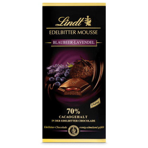 LINDT czekolada Edelbitter Mousse Blaubeer-lavendel 150g