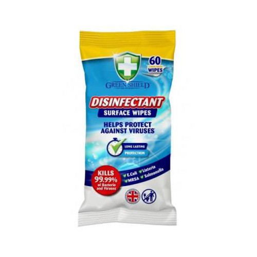 Chusteczki dezynfekcyjne Green Shield Antibacterial Disinfectant 60szt.