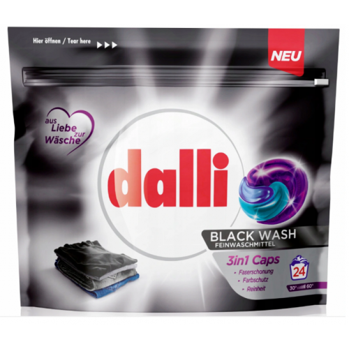 DALLI 3in1 caps Black Wash kapsułki do czarnego 24 sztuki