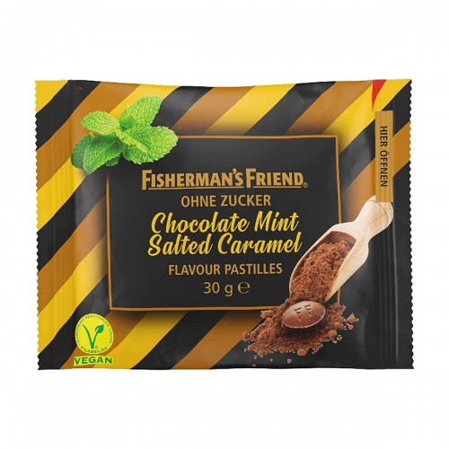 FISHERMAN'S FRIEND Chocolate Mint Schoko Minz Karamell draże bez cukru 30g