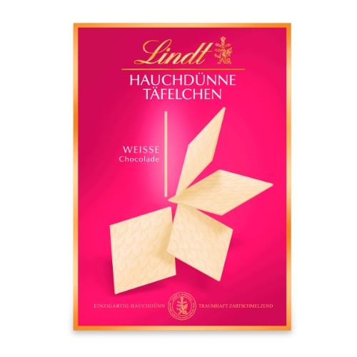 LINDT Hauchdünne Täfelchen Weiss cienkie tafle białej czekolady 125g