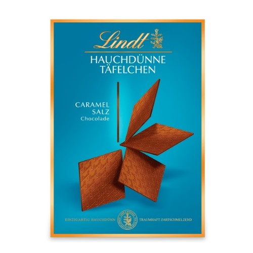 LINDT Hauchdünne Täfelchen Caramel & Salz cienkie tafle czekolady 125g