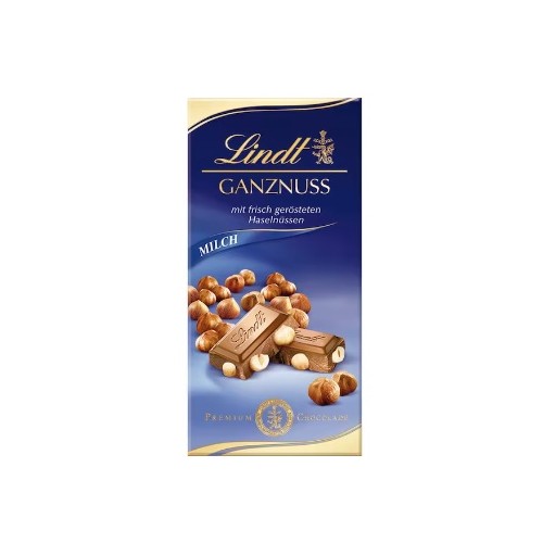Premium LINDT  Ganznuss czekolada mleczna z orzechami laskowymi 100g