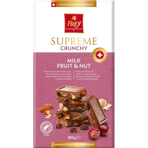 FREY Supreme Crunchy Dark Fuit & Nut czekolada gorzka z bakaliami 180g