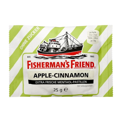 FISHERMAN'S FRIEND pastylki pudrowe jabłko-cynamon  bez cukru 25g
